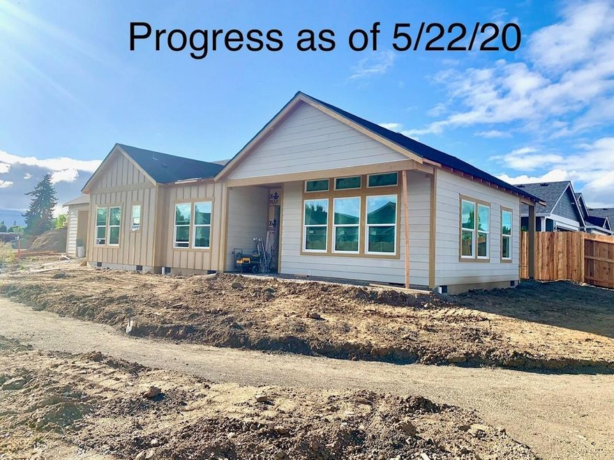 New Construction coming soon! This wonderful 1332 sf, single level home will be 3 bedrooms 2 full bathrooms & nestled on a corner lot. The spacious master suite boasts a large bathroom w/ dual vanity and big walk in closet. The floor plan will be open to vaulted ceilings in the living room & complimented with beautifully engineered laminate flooring, and stainless-steel appliances throughout the kitchen. There will be a finished 2 car garage & a covered back patio making it great for entertaining. The yards will be fenced and professionally landscaped. Several different packages to choose from and still time to customize your energy trust certified home!