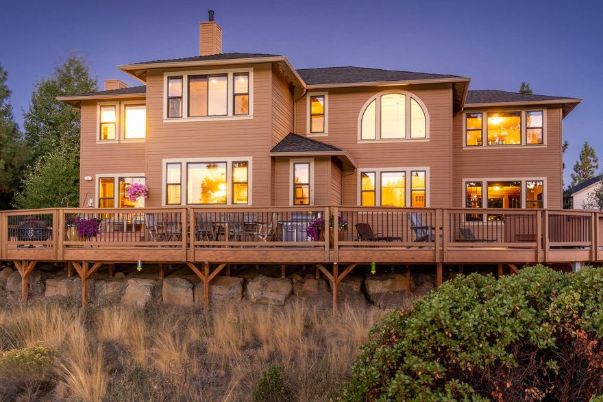 Rarely does a property this spectacular come on the market! A truly luxurious custom home perched above the Deschutes River on nearly half an acre. Spacious views across the gorge create privacy and a front row seat for wildlife sightings. Relax or entertain on the deck spanning the rim as bald eagles soar overhead, osprey dive down to snatch fish and deer meander through the trees. Step inside onto hand-scraped hickory hardwood floors and marvel at the views from wood trimmed windows. Chefs kitchen features a butler pantry, stainless appliances Including 6-burner cooktop, slab granite w/double bullnose natural edge, farm sink, office space and breakfast nook. HUGE master bath w/overslzed soaking tub In the center, tile shower and 2 walk-In closets! Property has the potential to add an RV garage w/ADU above or guest cottage! This incredible home sits in the vibrant community of River Canyon Estates boasting river trails, clubhouse, pool, tennis/pickleball courts & amazing neighbors.