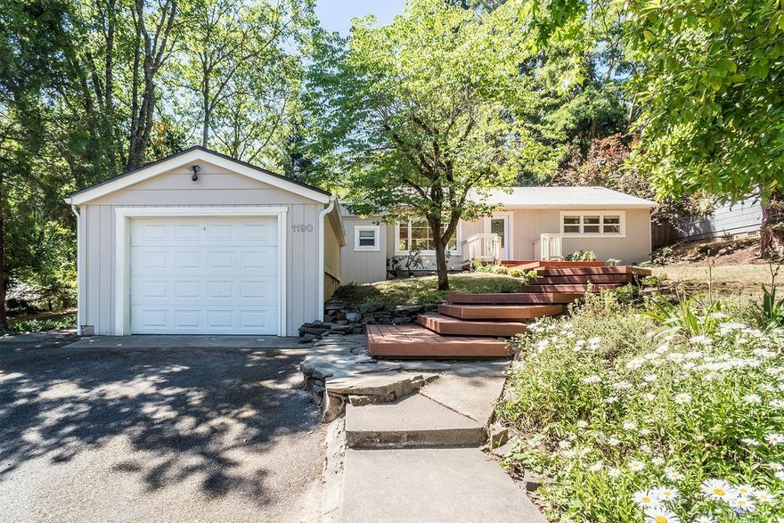 Beautifully updated Ashland home that sits above the university. Majestic trees surround this corner lot with a huge backyard that includes an expansive wood deck and hot tub. Open floorplan with hardwood and tile floors throughout. Charming interior accents including built in shelving, wainscoting and a built-in office nook. White painted kitchen cabinets, granite countertops, updated appliances and a gas stove. The home features newer windows, a wood burning fireplace with marble surround and a light and bright sunroom. All this and more within minutes of downtown!