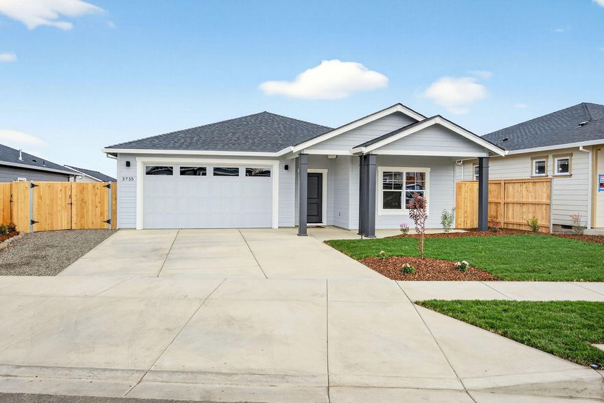 OPEN HOUSE SATURDAY JAN 10th 1:00 - 4:00pm & SUNDAY JAN 11th 1:00 - 4:00pm.
 Built in 2025 in a beautiful country setting in Medford area with views of surrounding mountains nearby! An exceptional quality builder that we've grown to love in the valley throughout the years is what you get when you purchase a home built by Pac Trend Homes. A Stunning craftsman styled home with approximately 1673 sq ft, 3 bedrooms, 2 full baths. Features an open kitchen with beautiful granite counters, including high end light fixtures and stone fireplace. Custom cabinets are birch and alder with the highest quality in the industry.  Luxury vinyl plank flooring in the entry, kitchen, living room, hallways and bedrooms.  Bathrooms and laundry include tile flooring.  Professional landscaping in front and back round out this house. Estimated completion date November 2025. Other lot and home packages are available. Listing agent is related to seller. Pictures are for illustration purposes only.