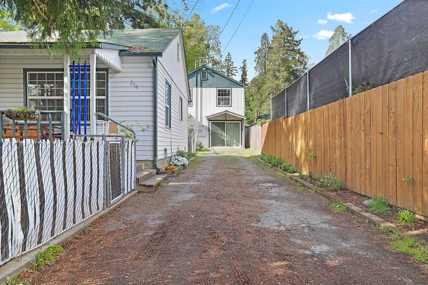 Looking for investment property? This is the perfect set-up with 2 homes on one tax lot, conveniently located close to Riverside Park and on a dead end road. The front home is a cute 2bed/1bath that includes a covered front porch and private back patio. The 2nd home is a quaint remodeled 2-story, 1bed/1bath with a bonus rm. downstairs. Updated electrical, plumbing, and vinyl windows. Both homes have their own private fenced yard, a garden shed, and laundry room. A little history: both homes came over from Camp White. Don't miss out on this great opportunity. It won't last long!