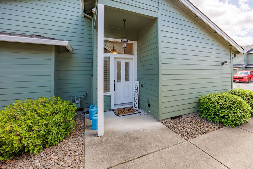 Price reduced on this affordable, spacious, light & bright easy-care home in nice Central Point neighborhood of established homes! Welcome to this move-in ready home in the desirable Beebe Woods Subdivision. Prime location near community park, I-5, shopping and dining! This 3 bd, 2.5 bath home features vaulted ceilings and fresh interior paint. The main level offers a convenient layout featuring kitchen w/ pass through window, pantry, dining area, family room, & a third bedroom or office and half bath. Enjoy two spacious primary suites upstairs, both with vaulted ceilings, plus a convenient laundry area with a deep sink. Step outside to a patio and fenced yard with charming white picket fence. Newer A/C installed for comfort. All appliances included! 2-car garage w/ guest parking. Low-maintenance living with a $99/month HOA that includes front landscape, exterior paint, roof, gutters and common areas. Ideal for carefree living and great access to everything Central Point has to offer!