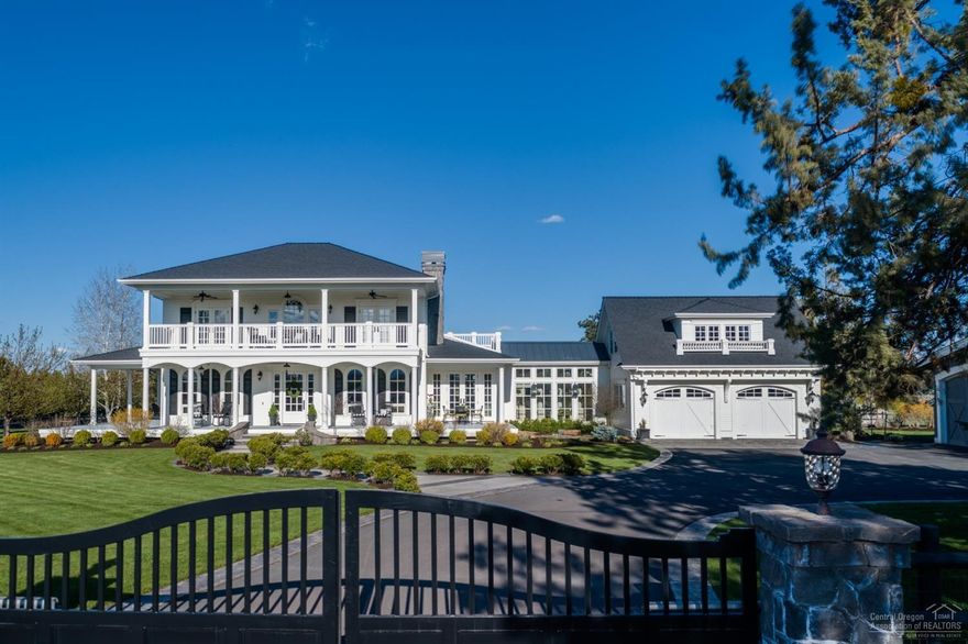 Every once in awhile, a special opportunity arises that tugs at our desires to follow our dreams. Let your search end here at High Mowing Lane. Just how does this Gentleman's Farm do it? She is a residence that is elegant, yet casual. Refined, yet relaxed. Stylish, yet unfussy. Wrap around porch, multiple private balconies and attention to detail that would make any other property envious, not to mention the unobstructed Cascade Mountain Views. A remarkable showpiece built to reflect and anticipate every desire and whim of its owners. Such a grand estate is not only a privilege to visit but also a rare opportunity to own. Oversized shop area affords extra parking for that car collector, the 3 stall barn is completely finished with a charming bunk house. Over 8 acres of irrigation offers you the experience of farm living close to down town Bend and Sisters. Gated entry. Ruth, Chris, Clarabelle and Rosie negotiable. Farm Deferral.
