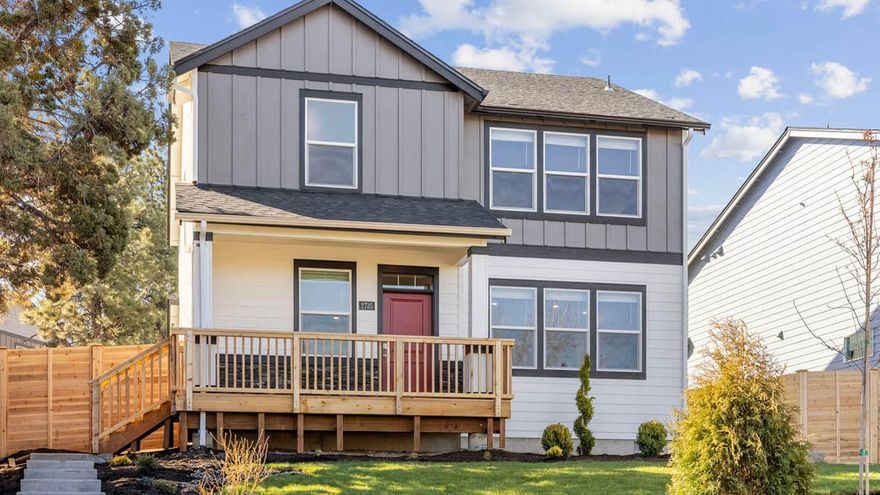MODEL HOME FOR SALE!! MOVE IN READY!! $15,000 closing cost incentive with use of Builder's Lender!!  This new construction home in the desirable community of Grizzly Ridge is convenient to everything you love about Central Oregon!  2025 SF includes 4 bdrms, 2.5 ba, an open-concept kitchen & living area & 2-car garage. The main level features premium laminate, gourmet kitchen w/ SS gas appliances, quartz countertops, large island & walk in pantry. The adjoining great room has a cozy fireplace.  Upstairs you'll find the primary bdrm w/ a spacious bathroom & walk in closet + 3 add'l bdrms, a full bathroom & laundry.  Front yard landscaped with irrigation.  Smart Home features & New Home Warranty included! There are CC&R's but no HOA.  Includes landscaping, irrigation, fencing, A/C, blinds, refrigerator, garage door opener, wireless keypad.