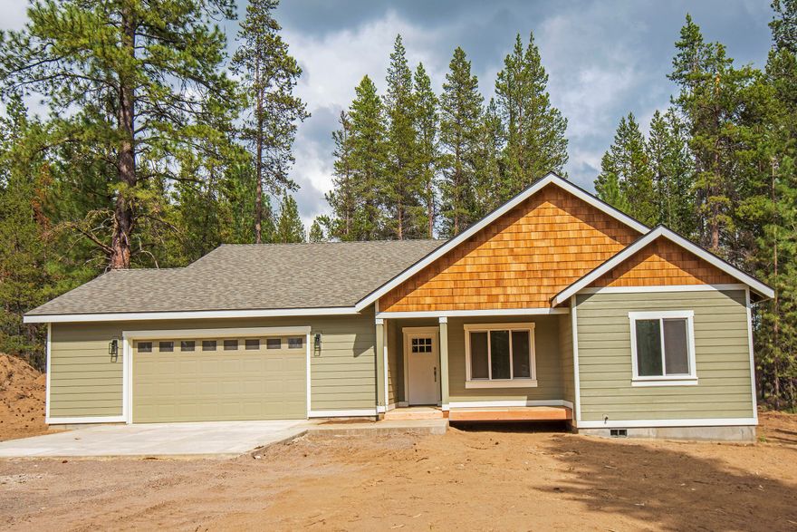 New construction, wonderful single level floorplan with vaulted great room, huge covered patio. Close to Quail Run golf course and near High Lakes, National Park and Sunriver resort. Large 1.3 acre lot back to BLM. Home currently under construction. Contact listing agent for details and color board. $10k seller credit being offered to buy rate down.