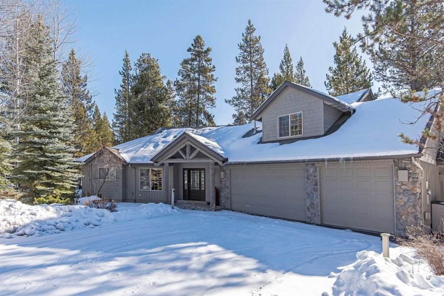 Sunriver Lodge Style Home located on the quiet north end of Sunriver. So much to see, 2 Masters on opposite sides of the main level, custom tilework in bathrooms. Upstairs nook for computer/office, two bedrooms and full bath. Deck with hot tub and a three car garage. Home has not been a rental and is in excellent shape. Sold turn key ready and furnished with high end furniture package.