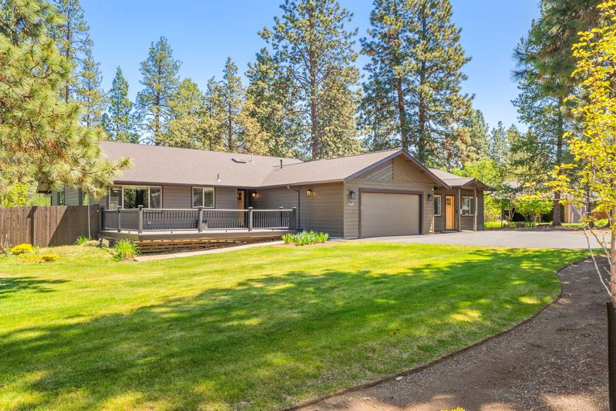Every aspect of this home and property was designed for the Central Oregon lifestyle.  This ALL single level, recently fully remodeled home with permitted ADU plus huge detached, heated shop/RV garage (1380sf) on a generously sized, private lot has it all and more!  Within close proximity to the Old Mill District and Deschutes River trails, it offers tons of outdoor space for entertaining.  Very light and bright and impeccably maintained, this unique property offers amazing versatility for multi-generational living or rental income from both the ADU and the separate garage/shop.  A 650 sf 2 car garage is perfectly situated between the house and ADU for daily use.  Very easy to show!