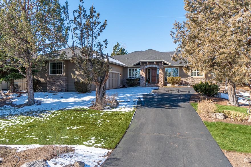 Gorgeous custom home on the 11th fairway of the Ridge Course at Eagle Crest Resort! This single-level beauty boasts 2953 SF with 4 bedrooms, 2.5 bath  with a den/office. Open floor plan featuring walls of windows, high ceilings, new luxury vinyl floors, gas fireplace and stereo surround. Gourmet kitchen with prep island, gas cooktop, stainless appliances, walk-in pantry and lots of cabinets for storage. Master suite has patio access and walk-in/walk-through closet with double sink vanity, tiled shower, soaking tub and private water closet. Two of the guest bedrooms have walk-in closets with jack and jill bathroom. The large utility room and oversized 3-car garage complete this outstanding floor plan. Expansive back paver patio is perfect setting to relax and entertain. Enjoy all the Eagle Crest amenities including three 18-hole golf courses, sports centers, miles of walking/bike trails, restaurants and Deschutes River access!