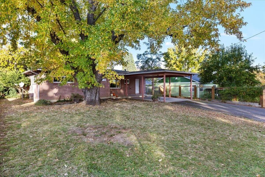 Come fall in love with this 3-bedroom, 2-bath home on a spacious .32 acre lot full of charm! Enjoy a bright, open & updated kitchen with coffee bar & built-in dining room cabinets.  Newer appliances, tile backsplash, upper cabinets & skylight. Cozy wood-burning fireplace, newer LVP flooring, updated bathrooms, lighting, & new windows throughout. Step outside to your own backyard oasis with garden beds, apple & fig trees, a covered patio, + beautiful outdoor lights—perfect for relaxing or entertaining. A private driveway that leads to a garage/shop that was updated with new framing, siding, electrical, roof, heat & insulation. PLUS a finished studio-perfect for a home gym or hobbies. Potential for an ADU (buyer to perform own due diligence). Newer outdoor sauna! Room for your RV and/or boat! With irrigation rights & lots of fresh updates, this home is just waiting for you with room to garden, create, and unwind!