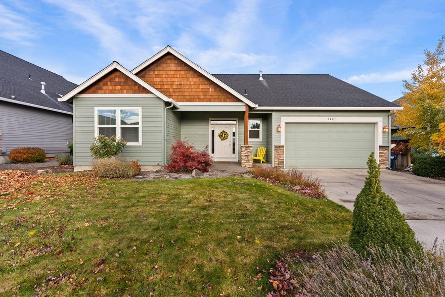 Meticulously cared for 3-bed, 2-bath single-level home w/ 1,800 sqft of open living space (exterior paint 2025). Great room w/ vaulted ceilings, gas fireplace, ceiling fan, and updated carpet. The spacious kitchen w/ alder cabinets, a gas range, pantry, and stainless appliances including a new microwave & updated sink. Maple floors and a slate-tile entry lead to a thoughtful layout with 9-ft ceilings, recessed lighting, and abundant storage throughout—including two oversized hallway closets and a laundry room w/ built-in cabinetry. The primary suite is a private retreat w/ vaulted ceilings, a walk-in closet, and an ensuite bath featuring a soaking tub, tiled shower, double vanity, and enclosed toilet. Outside, enjoy a fully fenced backyard with sprinklers, side gate, and manicured landscaping. The tandem 3-car garage offers attic storage, side man door, keyless entry, and a new smart garage opener, added water spigot, newer water heater, and regularly serviced HVAC.