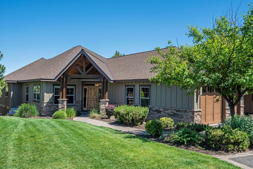 Enjoy spectacular views of Smith Rock and Grey Butte from the upstair covered deck and hot tub. This well appointed home, sold furnished, will take your breath away.  Hard wood floors, granite countertops and stainless steel appliance are just a few of the many upgrades this well maintained home boasts. Stunning kitchen/great room open floor plan and floor to ceiling rock fireplace on the main level is perfect for getting everyone together. Finished basement allows space to overflow and find peace and quiet. The upstairs office provides another bedroom opportunity with two more rooms down stairs that can be extra bedrooms, making this a potential 6 bedroom home. Plenty of space for multiple guests. Enjoy all that Eagle Crest has to offer.  Price of home is based on total square footage of home at 3668. A must see home.