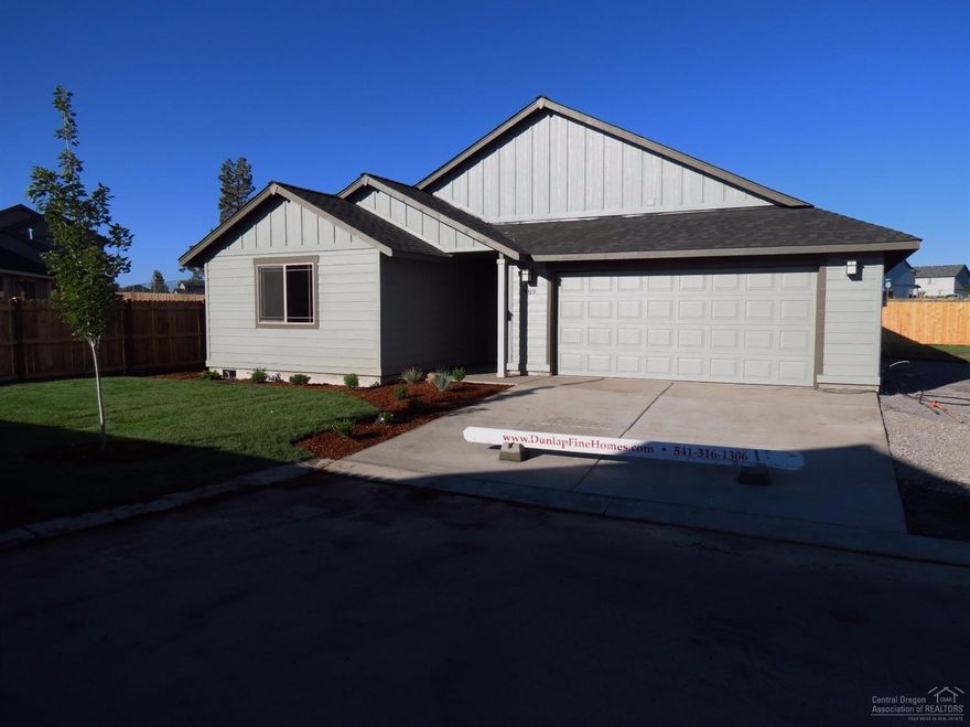 New construction this home has 1768 sq.ft. of living space with 3 bedrooms, 2 baths, vaulted great room, large kitchen equip with island, all open to the dining area. Seperate utility master with walk in closet and double sinks. Many custom features including Knotty Alder cabinets, air conditioning, Millard windows, 30 year roof, board and batt siding, landscaped front & rear yard with irrigation, fenced, quartz slab counter tops, stainless appliances, extra large 23 ft attached garage, Large 0.44 acre lot.