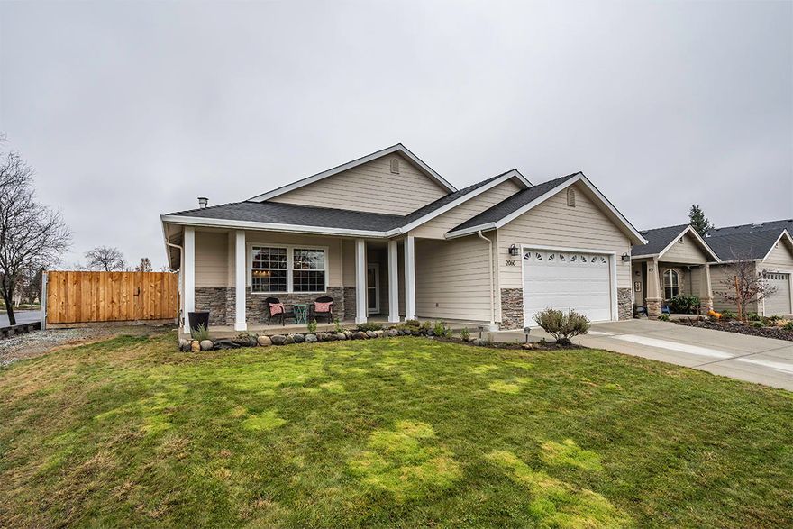 DON'T WAIT!!! This beautiful home has everything you need, along with it being in a great neighborhood.  With a vaulted great room and a gas fire place in the front room it has an elegant but cozy feel to it.  The kitchen and dining room also have vaulted ceilings (and fresh new carpets only a2 years old), which creates a continuous flow between the three rooms.  This home has three bedrooms that are all spacious and inviting.  The master bedroom offers a walk-in closet as well as dual sinks in the bathroom.  The backyard has a great covered patio, which has beautiful French doors leading back into the home. Do not forget about the side yard parking as well!