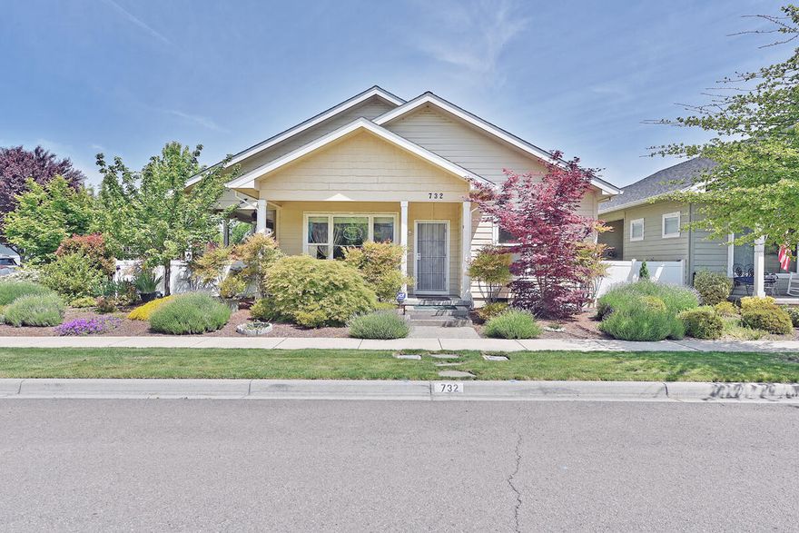 Bigger corner lot single level home in desirable Twin Creeks! This WL Moore custom built home has been Earth Advantage PLATINUM certified for its standards of energy & water efficiency, air quality & environmental responsibility. Large windows fill home w/natural light & vaulted ceilings enhance the great room & open kitchen area. Granite counters, kitchen island, custom cabinetry & SS appliances including 5-burner gas stove address all your culinary needs. French doors lead to a relaxing side patio area. Laundry room connects to finished 2 car garage (alley loaded) w/workbench, plenty of cabinets & additional pull down for extra storage. Primary suite w/attached den (office? nursery?) features coffered ceilings, large walk-in closet, custom bathroom w/cultured marble & door to covered patio area w/quiet pocket park area view. Additional guest bedroom w/coffered ceiling & guest bathroom round out your living space. This home is pristinely cared for.