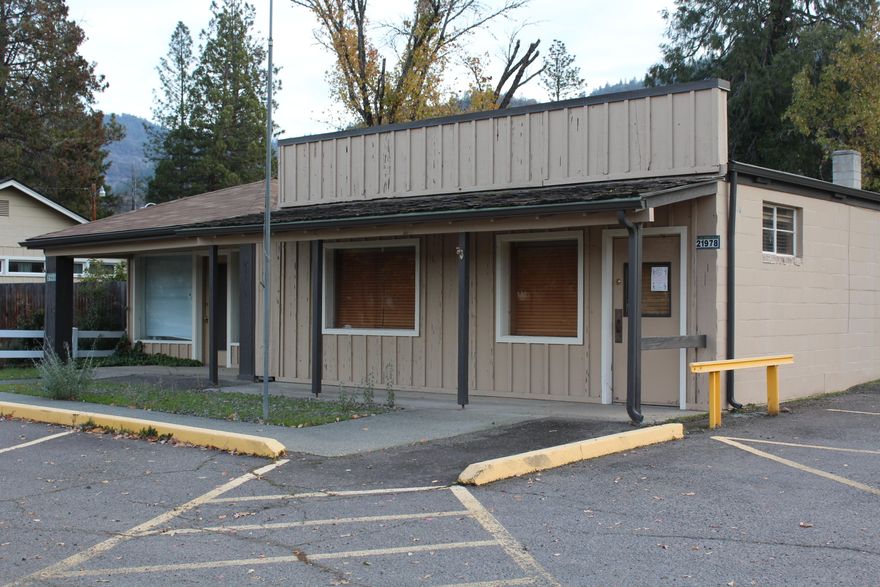 Great location with Highway 62 frontage and high visibility. Two separate buildings. One is 1,200-sq. ft. and the other is 1,152-sq. ft. Fantastic opportunity for your business in one and lease the other building.
