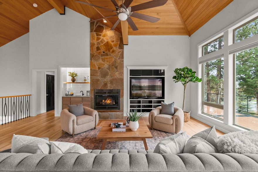 Indulge in luxury within the prestigious Broken Top Community of Bend. This captivating 2-story residence has undergone extensive upgrades, transforming it into a masterpiece of modern living. Step inside & be greeted by the grandeur of the open-concept living space, a striking stone fireplace & designer finishes throughout. The gourmet kitchen has been updated w/ high-end appliances & quartz countertops, making it a chef's delight. The primary awaits, boasting a spa-like ensuite bath, heated floors & custom walk-in closet. 3 addtl ensuites offer comfort for family & guests. There's a lower level media room w/wet bar & fireplace that opens to the covered deck. Outside, the professionally landscaped yard provides a private oasis for outdoor entertaining, complete w/ a patio area, hot tub & breathtaking views of the golf course & Cascades. As a member of Broken Top (for an addtl Fee), you'll enjoy access to world-class amenities, including championship golf, courts, dining & clubhouse!