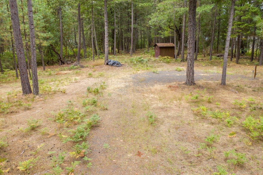 Heaven on earth ready for your dream home! Amongst the tall pines in the desirable Redthorne development. Utilities are located on the property. Well and pressure tank are in, standard septic system and electricity (400 amp) are located on the property. Graveled driveway and R.V pad with hook ups (50 amps)! Nice sized storage shed with new roof! Seasonal creek dances through ferns and cedar trees. There is a flag lot driveway off of Minthorne but not improved. This 2.62 acres is a peaceful setting on a dead end cul de sac. Located only 5 miles from the City of Rogue River.  Accepting back up offers.