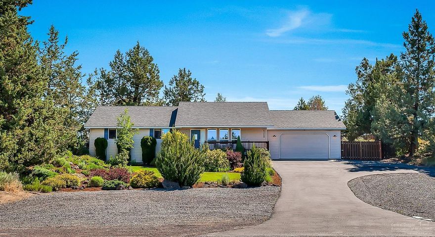 Enjoy the spectacular mountain views from this meticulously maintained, single level home on over half acre in Bend! Three bedrooms, two baths and a large main living area featuring vaulted ceilings throughout. Beautifully landscaped front and back yards create a park like setting. Large covered front porch entry, RV parking, new roof in 2015. This is a fantastic property!