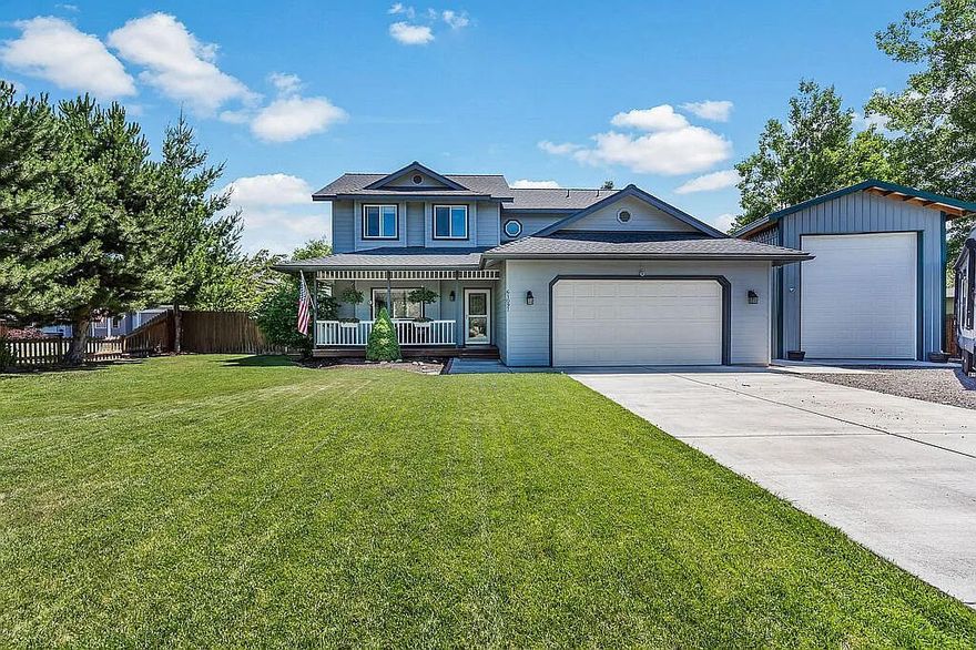 Location, location, location! This beautifully updated 4-bedroom, 2.5-bath home sits on a landscaped half-acre in one of Bend's most desirable neighborhoods. Enjoy a peaceful setting close to trails, water recreation, shopping, and the brand-new library. The property features a 16' x 56' shop with a 14' bay door—perfect for RVs, toys, projects, or extra storage—as well as a detached office/guest suite ideal for remote work or visiting family.

Extensive updates over the past five years include new interior and exterior paint, roof, HVAC with AC, hot water heater, appliances, granite countertops, updated sinks, fixtures, lighting, and durable LVP flooring. Smart-home features add convenience throughout the home.

The beautifully maintained yard includes covered front and back patios, offering great spaces for relaxing or entertaining. With no HOA, privacy, flexibility, and modern upgrades, this home truly captures the Bend lifestyle. Buyer to verify all information.