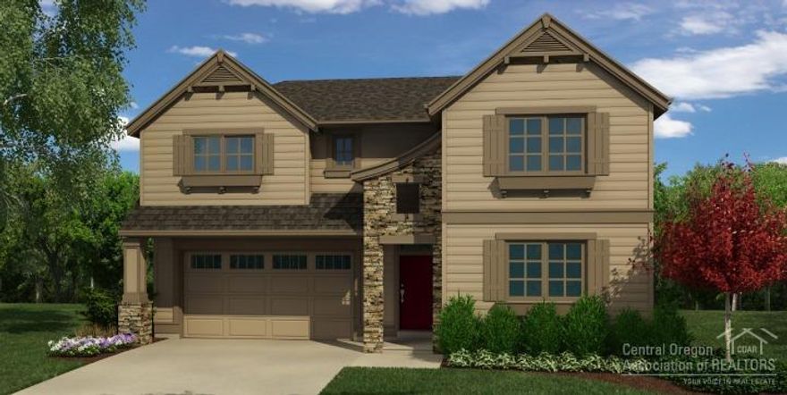 Chloe plan from Pahlisch Homes. Open layout, kitchen w/ quartz countertops, tile backsplashes, wood laminate flooring and 1st floor office space. Great room has a stone, gas fireplace & lots of windows for natural light. Master suite w/ tile shower & generous walk in closet. Big bonus room, too! Upstairs laundry & 2-car garage w/storage area for all of your toys to enjoy the Central Oregon lifestyle. Superior community amenities: pools/fitness center/gym/clubhouse. Photos of similar home. Chloe 2-A-2287-2
