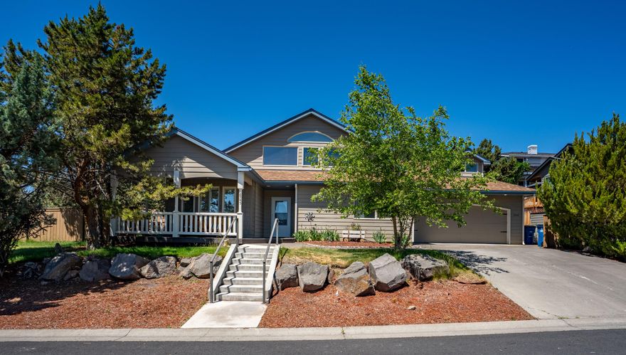 This SW Redmond home is situated on a corner lot in the quiet neighborhood of Valleyview. This home is anything but cookie cutter, and offers an inviting atmosphere from the very start with the cozy covered front porch to sit and enjoy your morning coffee. Kitchen has been beautifully updated with quartz tops, painted cabinets, soft close hinges, stainless appliances, & full height tile backsplash. Main level has a formal dining, great room, primary bedroom - complete with double vanity, walk in closet, & step in shower- guest bedroom & bath, laundry w/ lots of storage & utility sink, and a solarium to boot! Upstairs you'll find fresh carpet in the spacious and airy loft, and an additional bedroom with half bath attached. Additional amenities include fresh interior paint, A/C, radiant floor heat, wood stove in the solarium, a mayair filtration system, and all appliances included. Large landscaped yard is perfect for entertaining and fully fenced for added privacy. Welcome home!