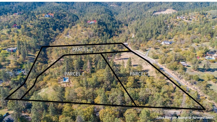 Sold information entered for statistical purposes: Three buildable lots included. Each have their own well. Lot #2 has septic installed.
Bring your dreamy floor plans to build in this highly desirable area. Well, septic, and electric are in so all you have to do is focus on the details of your new build. A concrete shell for a really nice pool has been left to either be repaired, repurposed, or removed. There are 3 parcels and 4 tax lots altogether. All are surveyed and are located near wineries, minutes from MFR airport, restaurants, medical and shopping in downtown Jacksonville, Central Point, and Medford. Drive just a little further to enjoy multiple areas with great fishing, golfing and other activities such as hiking, horseback riding, boating and water/snow skiing.