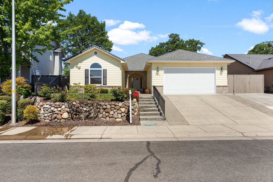 Location!! Beautiful home located in the desirable White Oak Estates in CP East. Set on a quiet street, minutes to the new CP water park, Costco, I-5 +more. Wonderful single level home with a split bedroom floor plan. 3 bed/2 bath PLUS an addt'l office. Lg formal living room with double sided gas fireplace + family room with views of amazing back yard. This home has so many upgrades & extra we can't list them all: brand new roof 2022, brand new front window, new garage door, newer exterior paint & newer hardwood flooring in family room & kitchen. Lg kitchen boasts granite countertops, custom backsplash, large island with eat-at bar, tons of cabinets, walk-in pantry & newer Bosch dishwasher. The spacious primary suite offers walk-in closet, dbl vanity, jetted tub & custom walk-in tile surround shower. Huge, quiet backyard is beautifully landscaped w/lg trees & plants. Lg RV parking on the side in addition to full-sized finished 2-car garage. Bring your clients, they will love it.