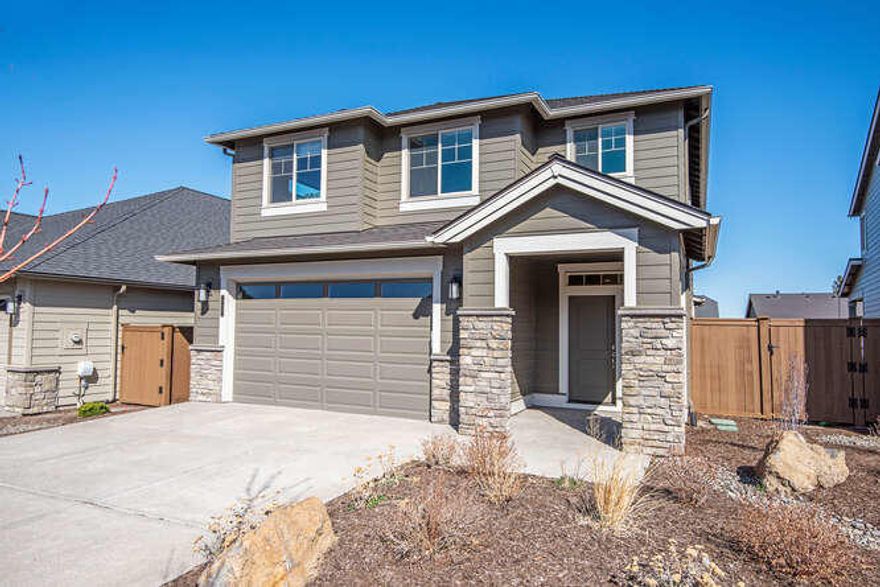 One of the larger homes in The Bridges, the Benjamin floor plan has a unique design along with the quality construction you expect from Pahlisch Homes. One bedroom & a full bathroom with walk-in shower on main level great room concept, spacious loft, large master suite, covered back patio, KitchenAid appliances, quartz counters, engineered Hardwood floors. Freestanding soaker tub, tile master shower. The Bridges community has resort-like living amenities that includes: 2 pools, gym, game room, indoor ball court, clubhouse, walking trails & 15 acres of common area! The new Caldera High School and Alpenglow Park are walking distance too!