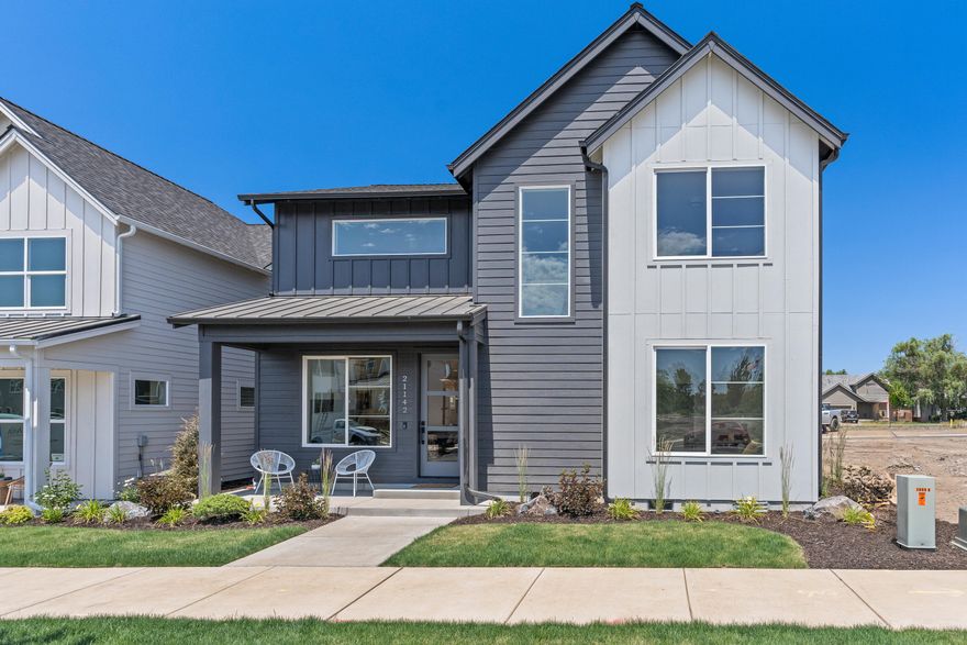 Welcome to the brand new Sky Vista neighborhood by Stone Bridge Homes NW, conveniently located in NE Bend, near medical facilities, schools, and a variety of
shopping options. This modern farmhouse showcases a tasteful blend of contemporary features and cozy charm. As you walk in, you will be welcomed by a spacious great
room, where your entertainment possibilities are endless. The large fully equipped kitchen features an island and walk-in pantry.The main floor also hosts a 4th bedroom or
den, and full bathroom. The alley accessed garage, boasts a tandem 3rd bay for extra storage or vehicle space. Moving upstairs, the spacious primary suite is complete
with a luxurious tile shower and large walk-in closet. Two additional well-appointed bedrooms are available for family members or guests, along with an extra bathroom
and laundry room. At Sky Vista, you'll experience a harmonious mix of comfort, style, and location, perfect for an urban lifestyle.