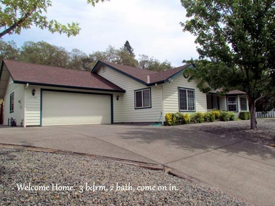 This immaculate home is move-in ready and only minutes to downtown. 1625 sq ft, 3 + 2 bath home. The interior feels roomy with the high ceilings and bay windows. Home includes double pane windows and a gas fireplace. The kitchen is comfortable with great cupboards, an eat-at counter, range/oven and dishwasher. The master bedroom has a walk-in closet. Laundry room, just down the hall, opens to the over-sized garage. A bonus in the back of the garage is an L' shaped workbench. The front and back yards have been graveled in for clean, low maintenance. The back yard, is completely fenced in and comes with a storage shed A nice patio rounds out the private back yard , which backs up to a large parcel of city property. One side of the house has a beautiful green lawn with a sprinkler system. You'll enjoy great year round views from the front. This is a great home you can move into, sit back and relax.