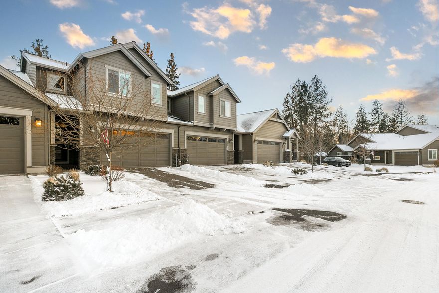Beautiful, gently lived in and immaculately maintained Pahlisch townhouse in the coveted Stonegate community in SE Bend! Enjoy this open & spacious floorplan complete with a gas fireplace, laminate wood floors, quartz countertops and Whirlpool stainless steel appliances. 3 spacious bedrooms and designated Laundry room upstairs. Spacious west facing master bedroom with peekaboo views of the Cascade mountain range. Master Suite boasts a large walk-in closet, oversized shower and double vanity. Fully fenced backyard with private access to trails and unobstructed views overlooking wooded community space and the Back Nine Golf Course. The oversized 2 car garage has a shop area and storage nook. Natural gas forced air and AC. Enjoy the wonderful Stonegate amenities like swimming pool, hot tub, Clubhouse, pathways, playground with covered BBQ area with fireplace and more!