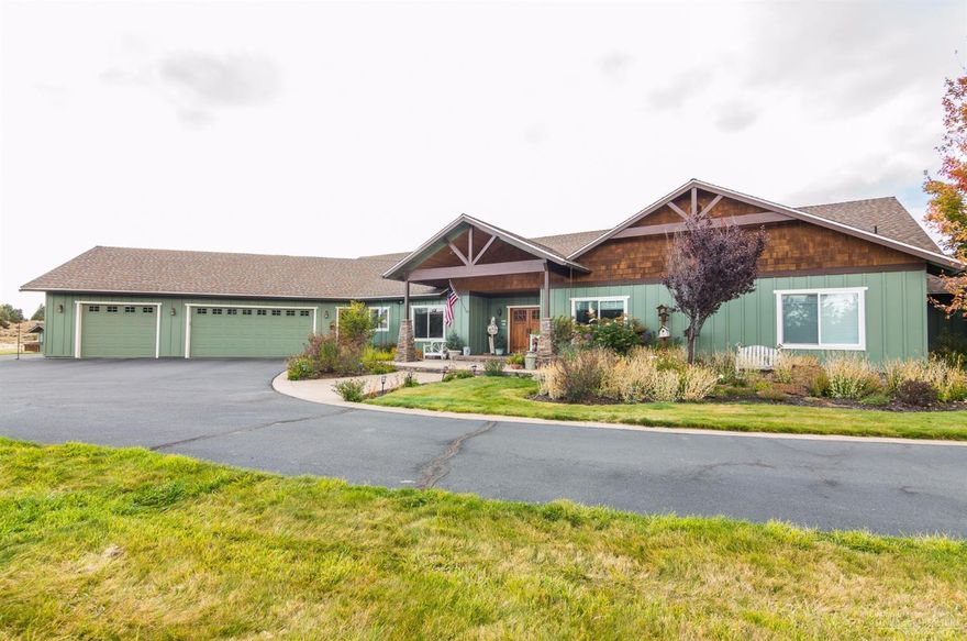 Mountain Views are available through most of this custom one story house. Every bedroom has an attached bath and generous walk in closet. Had recent energy audit with 19,000 of insulation upgrades. Auto sprinkles over most of the fields, solid set pipes on the rest. 700 ft of finished office space in outbuilding. Lined pond in back yard with bass stocked. This property borders the city boundary. 44 x 48 ft shop with office and 36 x 36 ft barn with loft. Shared asphalt driveway. Huge att garage.