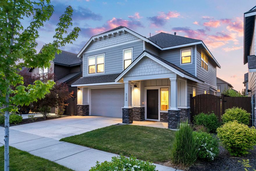 Just in time for summer, this beautifully updated home in Bend's sought-after Mirada community blends modern style, comfort, and effortless living. Enjoy resort-style amenities just steps from your door, including a private pool, park, trails, and playground. Inside, the open-concept layout features high ceilings, sleek finishes, and seamless indoor-outdoor flow. The spacious primary suite offers a spa-like bath, deep soaking tub, and walk-in closet. Epoxy-coated garage floors and HOA-maintained front landscaping add low-maintenance ease. Outdoors, a custom paver patio, pergola, fire pit, and peekaboo Cascade views create the perfect setting for summer nights. Ideally located near top-rated schools, Pine Nursery Park, the Deschutes River, downtown, and Bend's best dining and recreation.