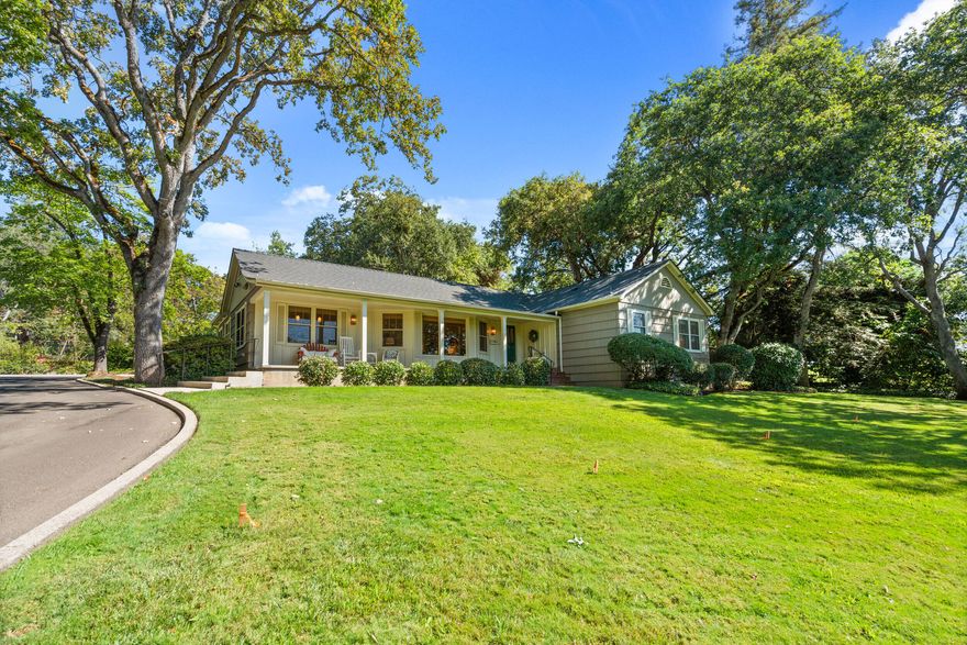 Golf Course Frontage with development potential! Come explore this single level home nestled in mature oaks on the edge of the Rogue Valley Country Club near the first Tee. This 6 bedroom, 3.5 bath home offers timeless beauty and luxury living with future potential. The large treed and manicured .77 acre lot has Medford City planning approval for splitting off an 80' X 180' lot that also fronts on the golf course. There are hard wood floors, 2 fireplaces (one with gas log insert), quartz countertops, 3112 sq. ft. finished living area, circular paved drive, newer roof and HVAC unit and a partial basement that would make a great wine cellar. If you are searching for a forever home, a multi-family retreat or a rare development opportunity, this property has it all.