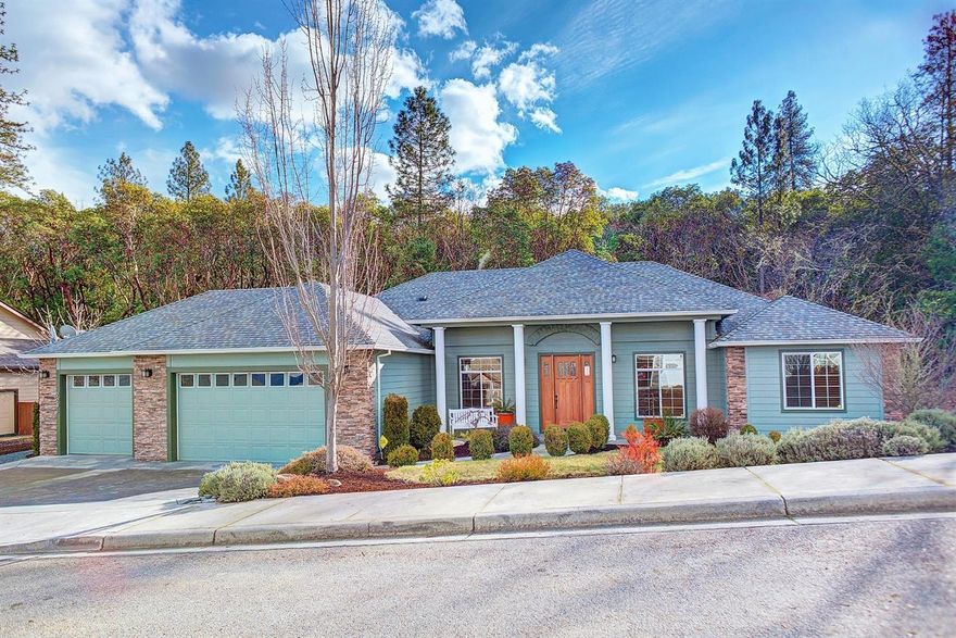 Architecture abounds in this gorgeous, well appointed, custom home on a quiet street in beautiful Meadow Wood with columns, arches, angles, high ceilings, tile & solid oak floors, a plethora of custom wood cabinets & granite counters throughout. Semi-great-room, split bedroom floor plan with ample island kitchen, step-in pantry, dining nook & formal dining room. Coffered ceiling living room with surround sound & gas fireplace is adorned with picture windows overlooking the rear covered patio & forestland. The master bedroom is massive with its own gas fireplace, sliding door to the back patio & fenced garden, roomy walk-in closet & spacious, spa-like master bath with jetted tub & Italian tile shower. From the level, no-step entry you'll find the den/office with glass French doors for added light. The lovely rear patio overlooks a seasonal pond home to annual, wild ducklings to feed while you relax enjoying the peace & privacy of the Oregon woods beyond. Call for a look inside today!