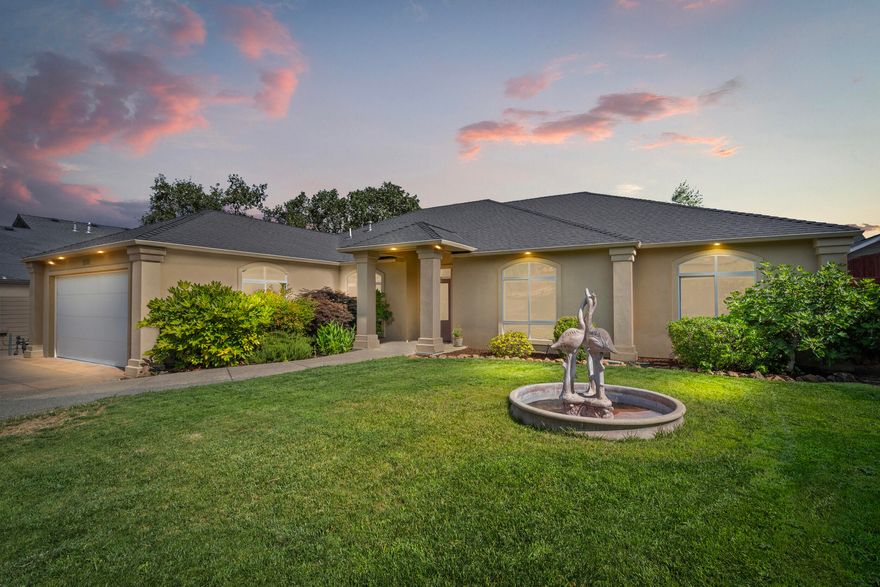 Live your best life! Located in the sought-after Eagle Point Golf Community, where luxury living meets small-town charm. A large primary bedroom with walk-in closet and a French door out to the patio. En-Suite bath with dual sinks, a soaking tub and separate shower. The spacious kitchen features granite countertops, stainless appliances and a gas cook top. The kitchen is open to the family room with a gas fireplace and a casual eating area overlooking the private back yard. There is also a formal dining room and living room. All Nestled along the beautifully landscaped backdrop of this great community.