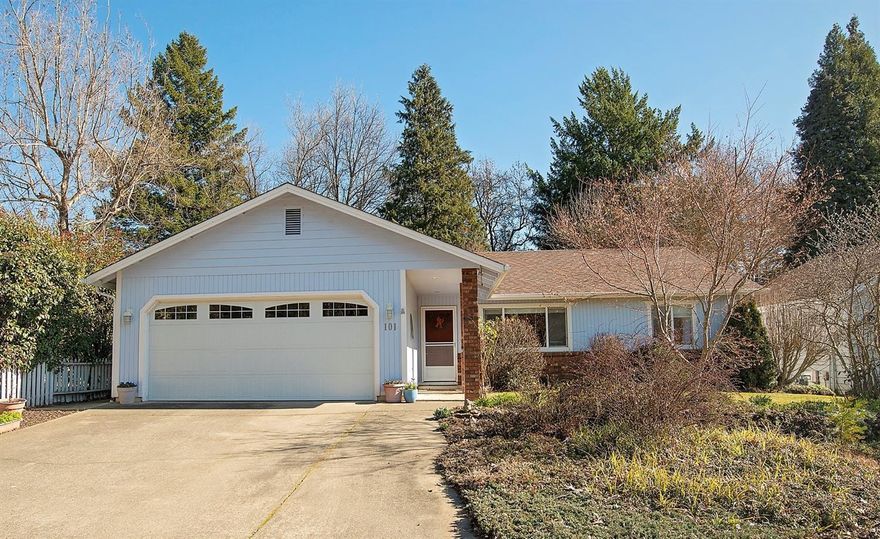 There is so much to love about this wonderfully maintained home located on a cul-de-sac, close to town with easy freeway access and walking distance to schools and shopping. This home features vaulted ceilings and a nice split floorplan with 3 large bedrooms. The seller has done many improvements including a large tiled walk-in shower in the master bath, wood floors, roofing, water heater, garage door, HVAC and patio cover. It is a perfect time to move into this home so you can enjoy the beautiful Dogwood blossoms and the private backyard garden in the spring and summer months.