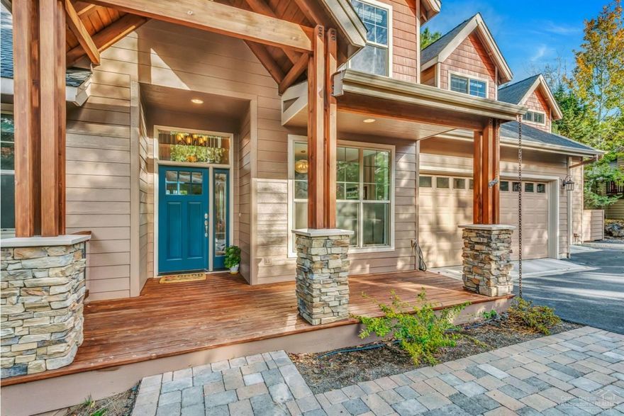 Awbrey Park Beauty set on .28 ac lot. Extremely well maintained, main level master, gourmet kitchen, all appliances stay, spacious office, bonus room, flex room/second office/formal dining, 3 bdrms up, 3 ba. Accordion style 11' window wall opens from Great Room to expanded outdoor deck, gas fireplace, easterly city & Smith Rock views. Updates of interior/exterior paint, new carpet throughout & slate in living area. Triple car garage with oversized garage door room for shop area w. 30 amp hook up. Home warranty included.<br>