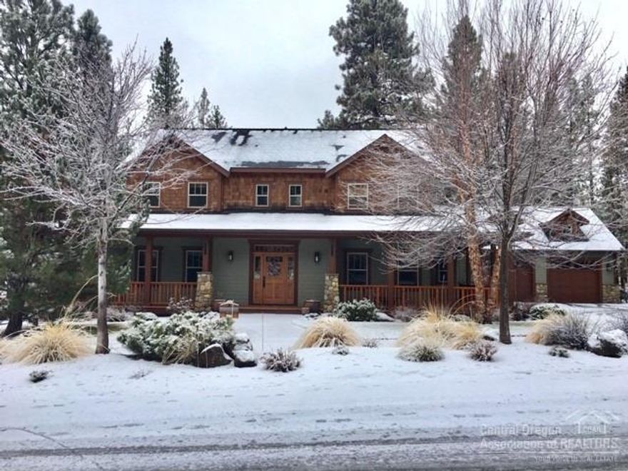 Warm & inviting quality NW style home located between downtown Sisters & Five Pines. Backs to city owned forested area w/trails. Vaulted great room, wood burning fireplace, hardwood flooring, granite kitchen counters, SS appliances, island w/eating bar, formal dining room & sunny breakfast nook. Main level master w/two ensuite bedrooms upstairs plus kid cave bonus area. Inviting covered front porch, private back patio w/firepit & hot tub & invisible dog fencing. Attached 2 car garage & storage area.