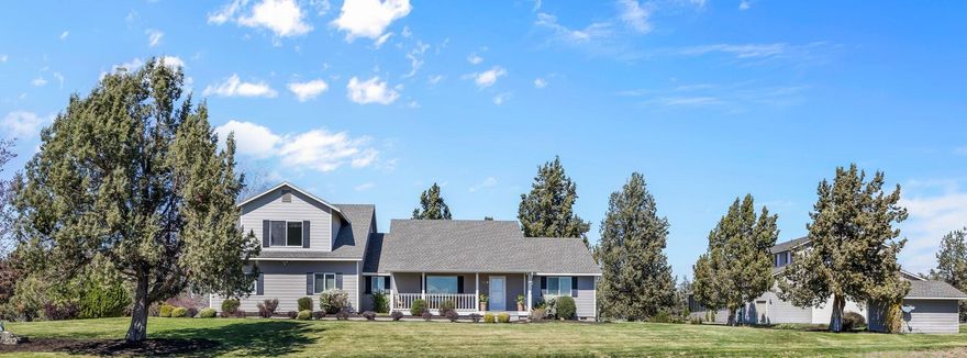 Welcome to the Heart of the High Desert! Nestled on a serene 10-acre parcel on the sought-after NW side of Redmond, is this custom built, 1 owner home that has been lovingly maintained and boasts a fantastic floor plan. The main floor includes the primary suite and 2 additional bedrooms.
The great-room floor plan is perfect for all gatherings featuring a spacious dining area that connects perfectly to the kitchen & living room. Upstairs, a large bonus room awaits, a perfect space to enjoy movies, games or anything else you desire. 
Step right out back from the kitchen or primary bedroom to a large composite deck to be enjoyed all summer long. Surrounded by farmland makes this home a peaceful & relaxing place.  5 acres of water rights w/a large holding pond for irrigation.
The shop/barn is 60x56 with drive through RV doors, a large flex space & 3 private rooms.
Ideal location, just minutes to Eagle Crest Resort, Smith Rock, the Deschutes River & all Central Oregon has to offer!