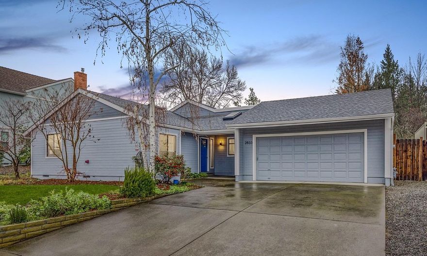 Inviting single-story home in a highly desirable East Medford neighborhood. Featuring a spacious, open kitchen with new counter tops and a Ruvati stainless steel sink. This home also boasts attractive vaulted ceilings, bathroom skylights, fresh paint, and all new carpet. The master bedroom and dining area have sliding glass doors to a large yard with beautiful perennial flowers. On a quiet street near the Centennial Golf Course, Rogue Valley Manor, great schools, parks and medical. A wonderful option for a family or retirees. RV parking.