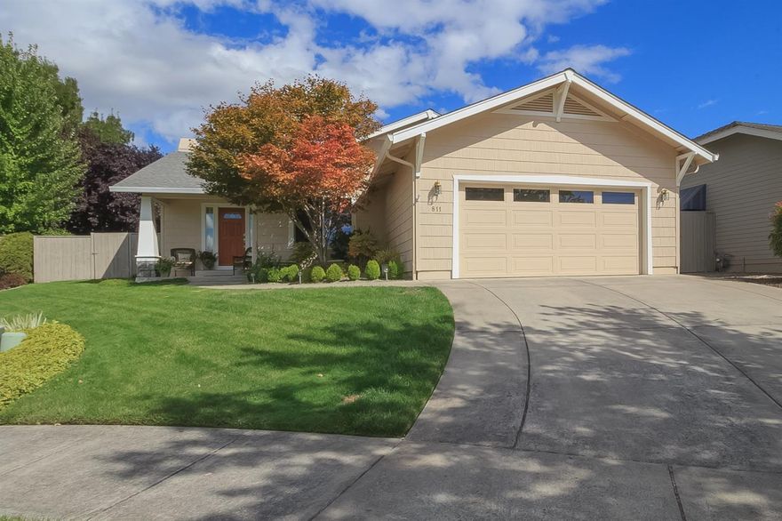 Beautiful East Medford home situated in the desirable Hidden Springs subdivision is now available! This 3 bedroom, 2 bath home with 1775 sq. feet was built in 1999, but shows just like new. Offering a great room with gas fireplace, vaulted ceiling with ceiling fan , kitchen with granite counters and newer stainless steel appliances. Nice size master bedroom with access to the backyard, master bath with granite counters, dual sinks, skylight and walk-in closet. Other features include tile flooring throughout, hall bath with skylight and granite counters with a tub/shower combination, easy care landscaping with in-ground sprinklers front and back plus close by for easy access to the path along Larson Creek for a peaceful walk. Welcome Home!