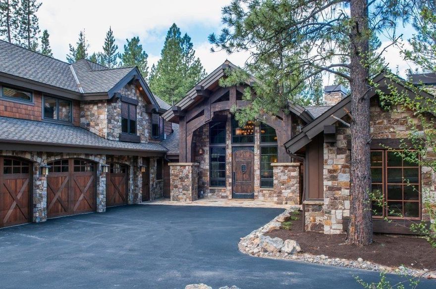 Luxury, Privacy and Tranquility, this extraordinary 5,000 sq ft 6-bedroom, 6-bathroom home features a 10' entry front door that enters into a Great Room constructed with giant structural Hewn arched timbers, the room provides a floor to ceiling natural stone wood burning fireplace, a full-service wet bar, wood plank floors with copper head nails, hand forge metal throughout, 7 fireplaces, fabulous gourmet kitchen, Wolf 6 burner range with side by side ovens, copper hood, double sub zero refrigerator, 2 dishwashers, 2 full size copper sinks.  Retreat to the master with a spacious master bath, includes a jetted tub and oversized steam shower. Main level offers an office and 2 additional bedrooms with en suites, laundry room and powder room.  Upstairs a bunk room with 6 custom built-in twin over queen bunk beds and 2 additional bedrooms and an upstairs laundry room.  Relax outside onto a larger oversized outdoor space with a 12 person Hot Tub, double sided gas fireplace and built in BBQ.