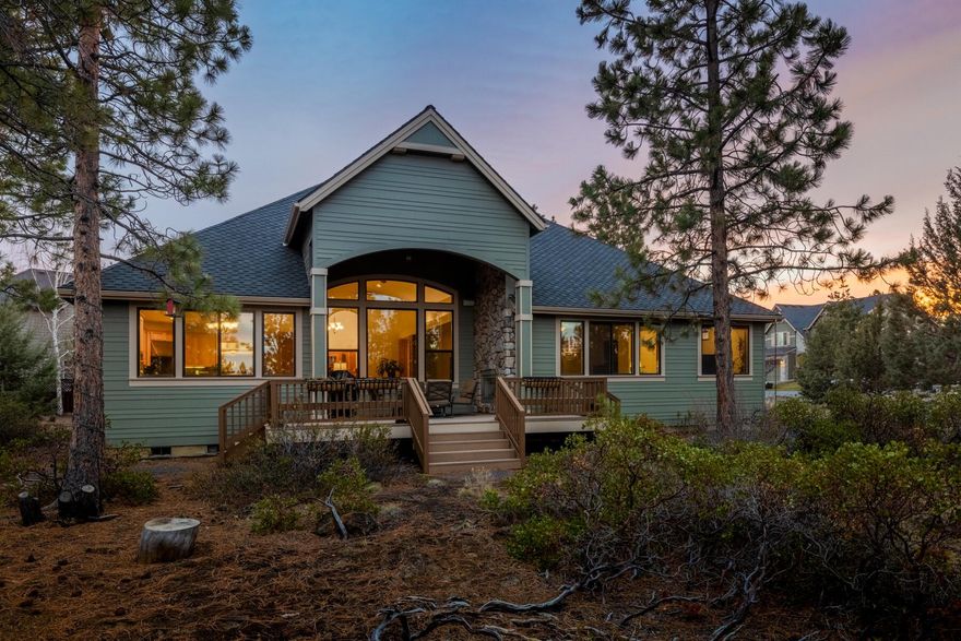 Tucked away in the Ponderosa pines along the Deschutes River! This well-appointed single-level 3188 SF home has it all - 3 bedrooms, 2.5 baths, formal dining area, bonus room and office. Set off the road on an oversized .35 acre lot in the desirable River Canyon Estates neighborhood, this home has privacy, peace and quiet, and it's just a short 5 minute drive to the Old Mill District. Some of the notable interior features include vaulted ceilings and picture windows in the great room, an oversized primary suite with an extra nook for an office or peaceful sitting area, granite countertops and stainless steel appliances in the kitchen. Outside, enjoy entertaining guests on the beautiful deck with a built-in outdoor fireplace. The neighborhood clubhouse, pool and sports courts are right across the street. Don't miss this amazing home on Bend's southwest side.