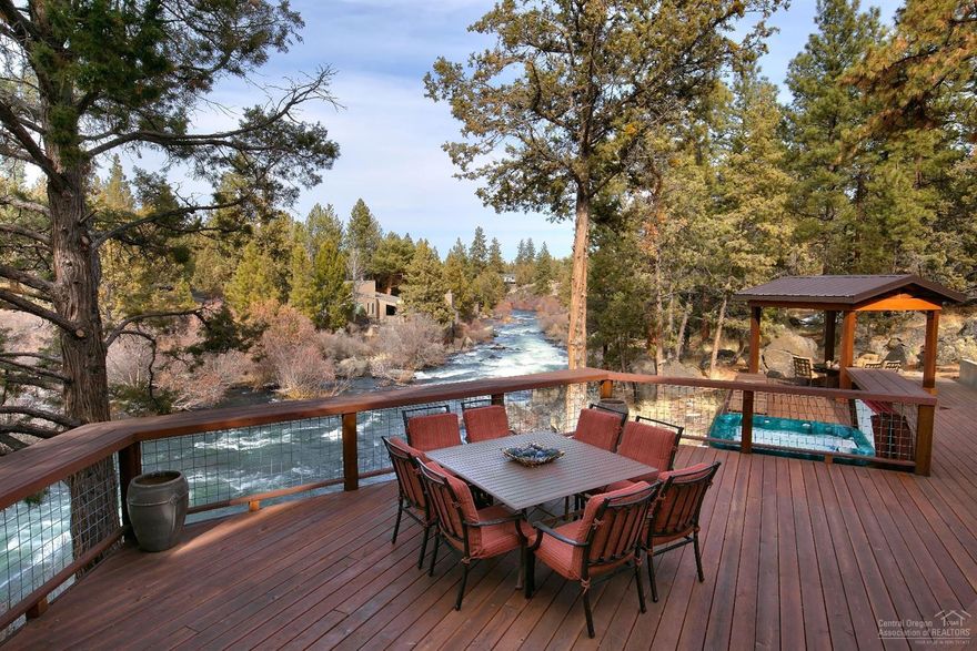 NEW PRICE! Come take a look at this one of a kind property.The river & a 30' rock wall separate you from the rest of the world! Sunny home on 1.33 acres w/410' RIVER FRONTAGE, 5 min. from downtown Bend. River Trail access & trout fishing from your yard! Completely remodeled to take advantage of river views & privacy of this huge, easy care lot. Walk in the front door & fall in love. 1900 SF deck is perfect for year round entertaining! NO HOA's or CC&R's, so chickens? Gate? No problem. DON'T MISS THIS ONE!