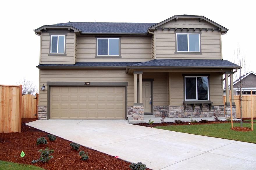 Breathtaking Cascade Mtn views await you at this Hayden Home community, Cascade Heights in SE Bend. 3 miles to Old Mill District. Den, wood laminate kitchen/dining flooring, open concept kitchen/dining/living, slab Quartz kitchen counters, SS appliances, fully fenced, beautiful exterior with full lap siding. Special interest area behind home ensures future privacy. Large upstairs laundry room. Almost complete - November move in. Maximize your buying power-no HOA fees. Pics of similar home.