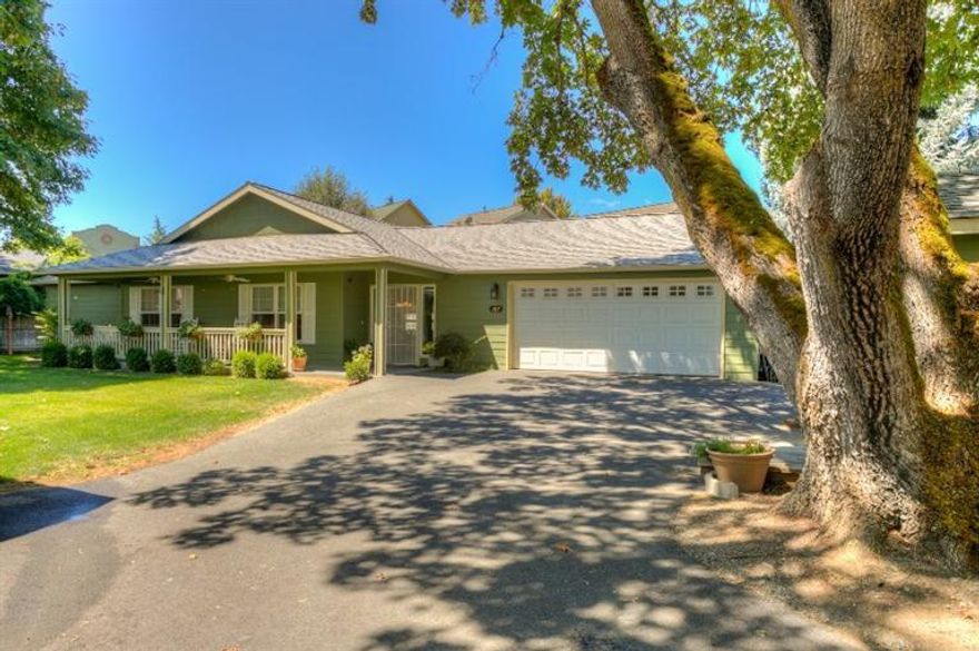 Beautiful home that was custom built in 2009. Designed to be attractive, accessible and comfortable for people of all ages. There are 2 spacious bedrooms plus an office. Vaulted ceilings, a gas fireplace, great open floor plan, a dream kitchen, a charming screened in porch and covered front porch all on one level and all areas are wheel-chair accessible. There is an oversized garage with attic storage, a spa and a storage building located on a private lane. Seller is installing a fence across front yard lawn area on the property line. The property is adjacent to Nunan Square.