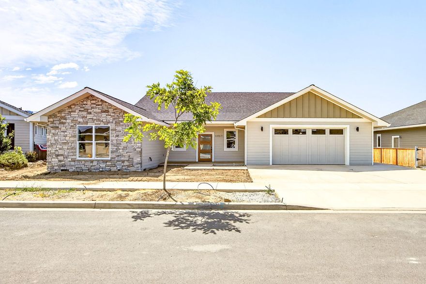 Just Completed! Another beautiful and accessible quality built home in the award winning Twin Creeks development, custom crafted by Leonardo Homes. Great plan, backed by Open Space, and one block to the popular Don and Flo Bohnert Farm Park! Spacious front porch, large entry with built in bench. Guest bedrooms with walk-in closets, adjacent to guest full bath. Utility room with folding counter, extra cabinets and solatube. Island kitchen w/breakfast bar, walk-in pantry, cooktop and wall oven, under cabinet lighting, custom cabinets and quality appliances. Great room w/BEAUTIFUL trayed ceiling and gas fireplace. Large dining room w/trayed ceiling and french door to rear LARGE covered patio w/privacy screen. Master Suite w/trayed ceiling/fan, master bath w/water closet, dual vanities, large no-step shower, and tub; custom walk-in closet. Garage is AWESOME, 1 bay is tandem for storing up to 3 cars OR it's a great shop area, garage tandem bay has a garage door opening to the rear patio.