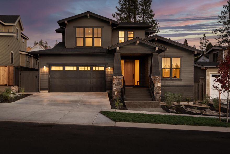 Structure Development NW presents a modern take on the timeless Craftsman home. Located on the westside of Bend in Talline. The exterior features a distinctive craftsman-style facade and covered front entry. Home boasts an open floor plan, with a living area that flows into the great room, kitchen and dining area. Spacious kitchen, with professional appliances, custom cabinetry, and a large island. Dining area is adjacent to the covered patio and overlooks the backyard. Primary suite on the main level with a luxurious bathroom, tile shower and oversized walk-in closet. Office, powder bath, laundry and mudroom also on main level. Upper level features bonus room, two bedrooms and a full bathroom perfect for a growing family or guests. High-end finishes and thoughtful details that set this craftsman home apart. From custom built-ins to designer lighting and plumbing fixtures, every element has been carefully chosen to create a warm and inviting space that you'll be proud to call home.