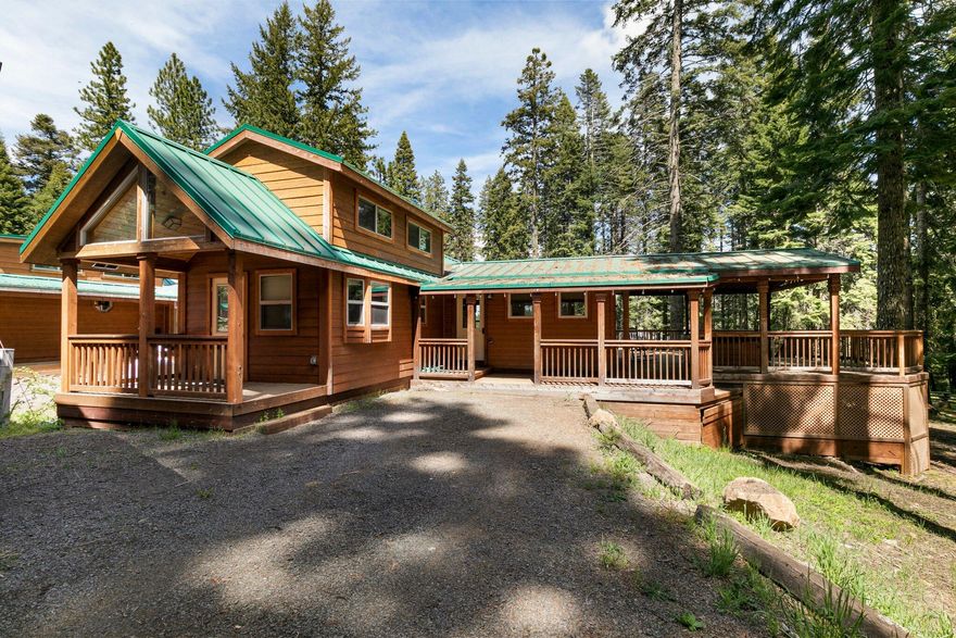 Dreaming of a cabin in the woods by a lake? Here's your chance! This lovingly maintained, one-owner cabin comes fully furnished. It's been both a family retreat and a solid income-producing vacation rental. The cabin is tucked in the woods with a fantastic view of Hyatt Lake from the expansive deck. Would you rather walk through the trees to the lake, visit on the deck, or relax on the hot tub? Cabin is currently part of the BookStayHop vacation rental pool. Full bedroom downstairs, with generous loft upstairs, the cabin can sleep four comfortably. Oversized two-car garage for your cars or toys. Perfect as a vacation rental, special getaway spot, or your full-time residence. All appliances, furniture, furnishings, and hot tub are included. HOA fees of $285/month include water, septic, TV, high-speed internet, and snow plowing. Owner gets 1/22 ownership in 30.18 acres of land. Just a 35 minute drive to downtown Ashland. Cash only – no financing.